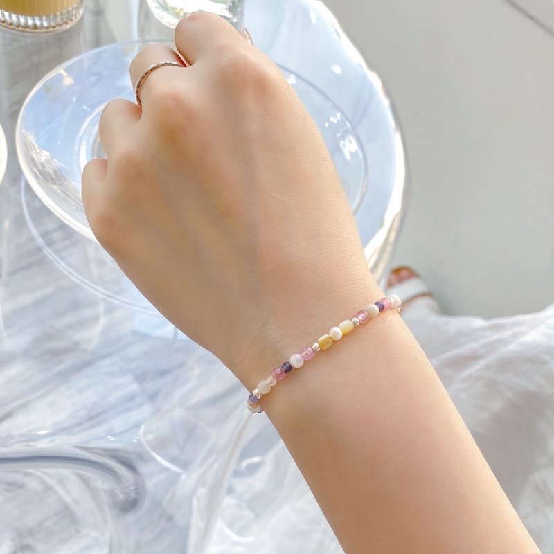 Neverland (Limited Edition) | Stone Stone Bracelet 925 Sterling Stone x Morganite x Lazurite x Lavender Amethyst x Tourmaline - สร้อยข้อมือ - คริสตัล หลากหลายสี