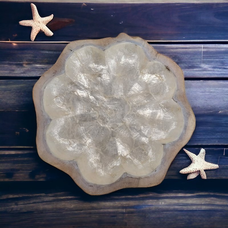 Bunga organic seashell plate - จานเล็ก - ไม้ 