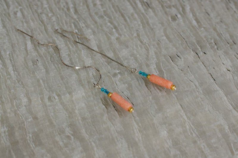 Semi-precious silver ear line - Earrings & Clip-ons - Other Metals 