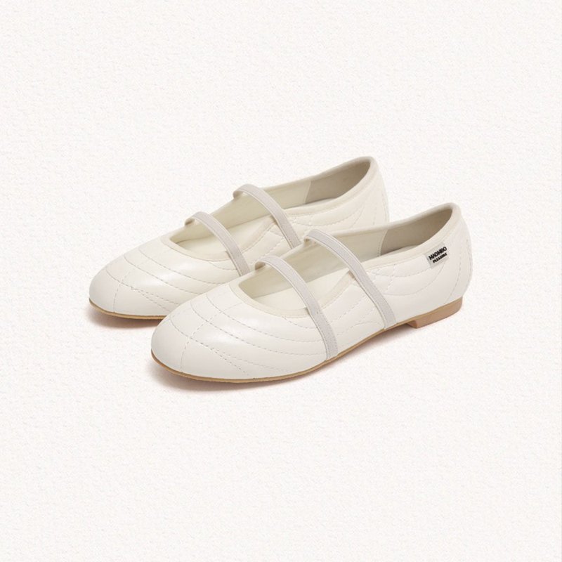 PRE-ORDER 韓國人手製 MACMOC Atti Flats White - รองเท้าหนังผู้หญิง - วัสดุอื่นๆ 