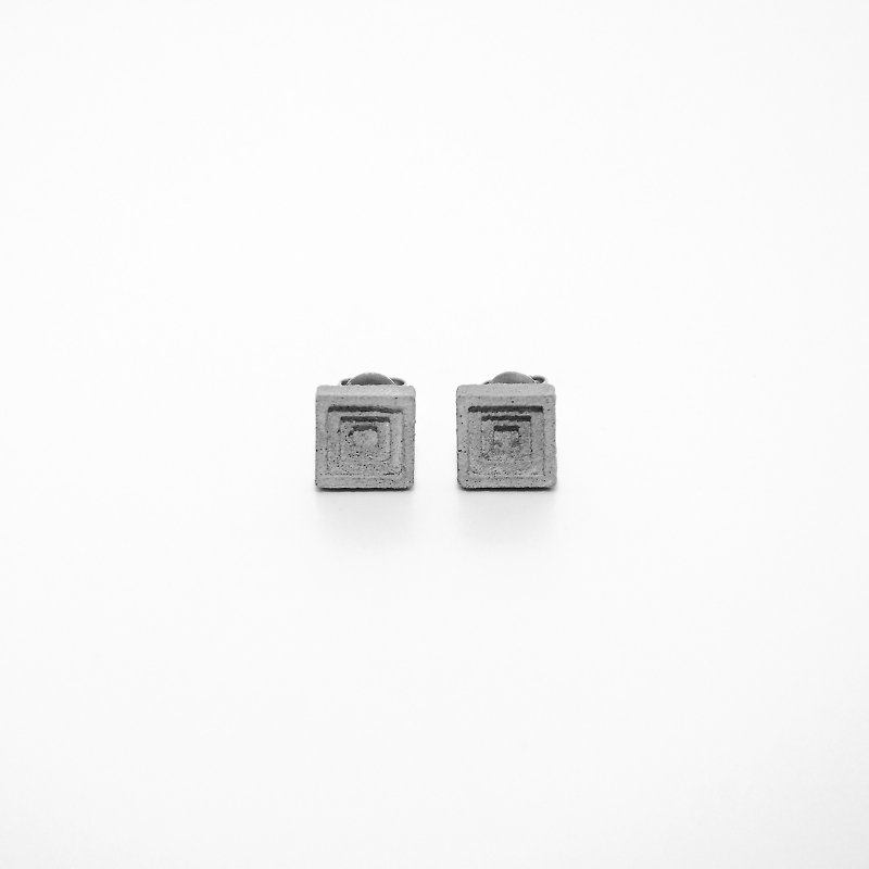 Square Concrete Earring (Small) | Layer Collection - Earrings & Clip-ons - Cement Gray