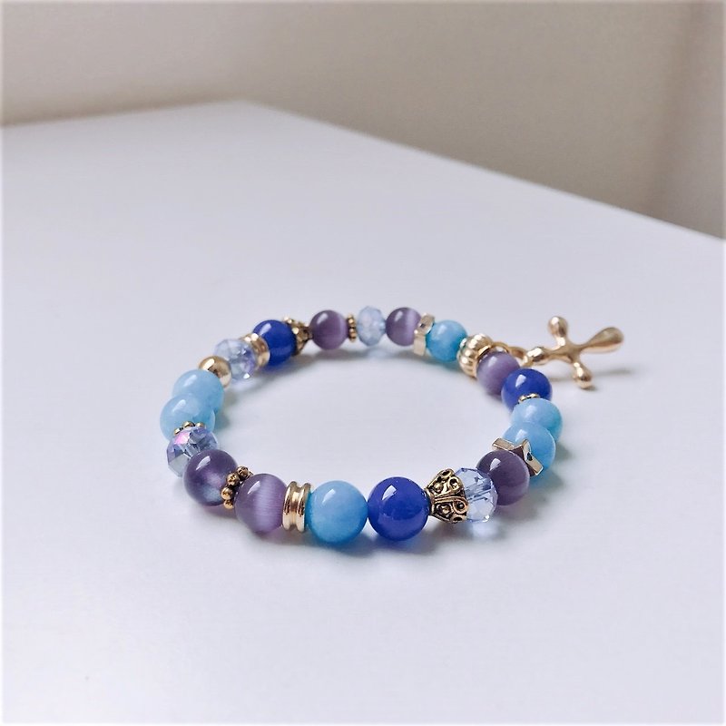 Clearing the Clouds and Seeing the Sun Stone Ore Bracelet - สร้อยข้อมือ - หิน สีน้ำเงิน