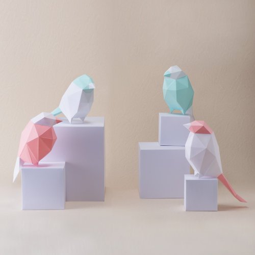 盒紙動物 BOX ANIMAL - 台灣原創紙模設計開發 3D紙模型-DIY動手做-免裁剪-動物系列-鳥夥伴們(2隻1組)-擺飾拍照