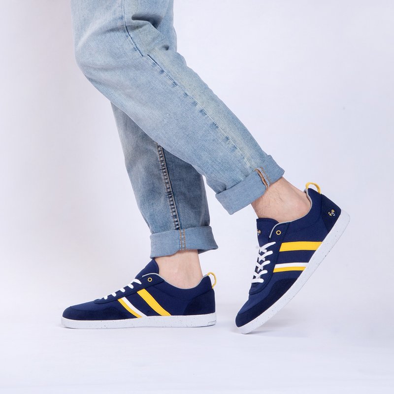 Baote bottled casual shoes Opale casual series dark blue/yellow boys - Men's Casual Shoes - Eco-Friendly Materials Blue