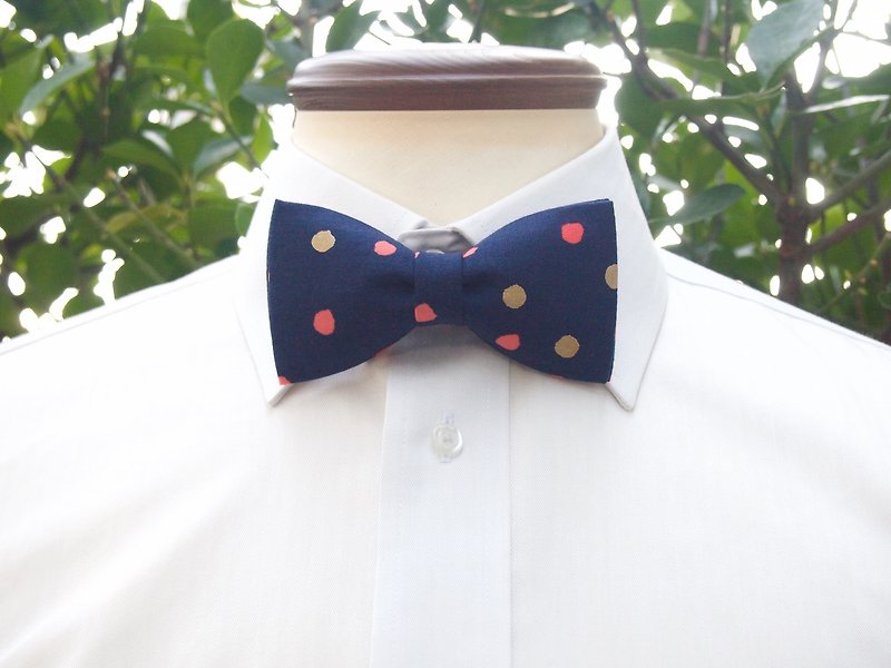 TATAN plump bow tie (Navy) - Ties & Tie Clips - Cotton & Hemp Blue