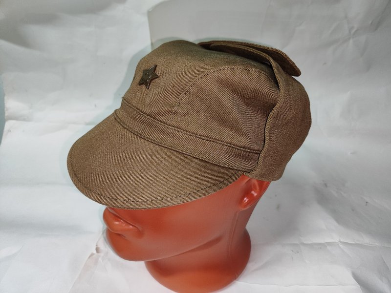 Soviet Afghanka Cap Russian Military Afghan War Hat Green Star Ear Flaps USSR - Other - Cotton & Hemp 