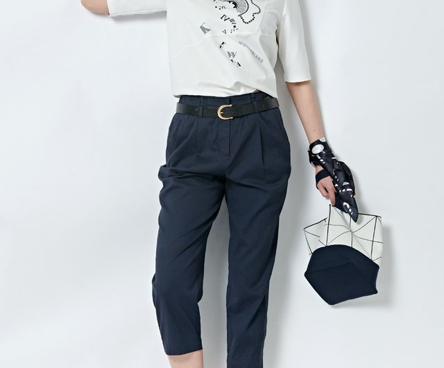 KeyWear Hidden Zipper Design Slim Cropped Pants-Dark Blue-0DB02033 - Shop  KeyWear Women's Shorts - Pinkoi