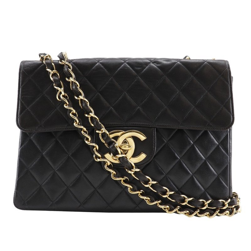 【日本直送】シャネル CHANEL チェーンショルダー ショルダーバッグ デカ マトラッセ 30 ダブルチェーン A04412 ラムスキン レディース【中古】 - 側背包/斜背包 - 真皮 黑色