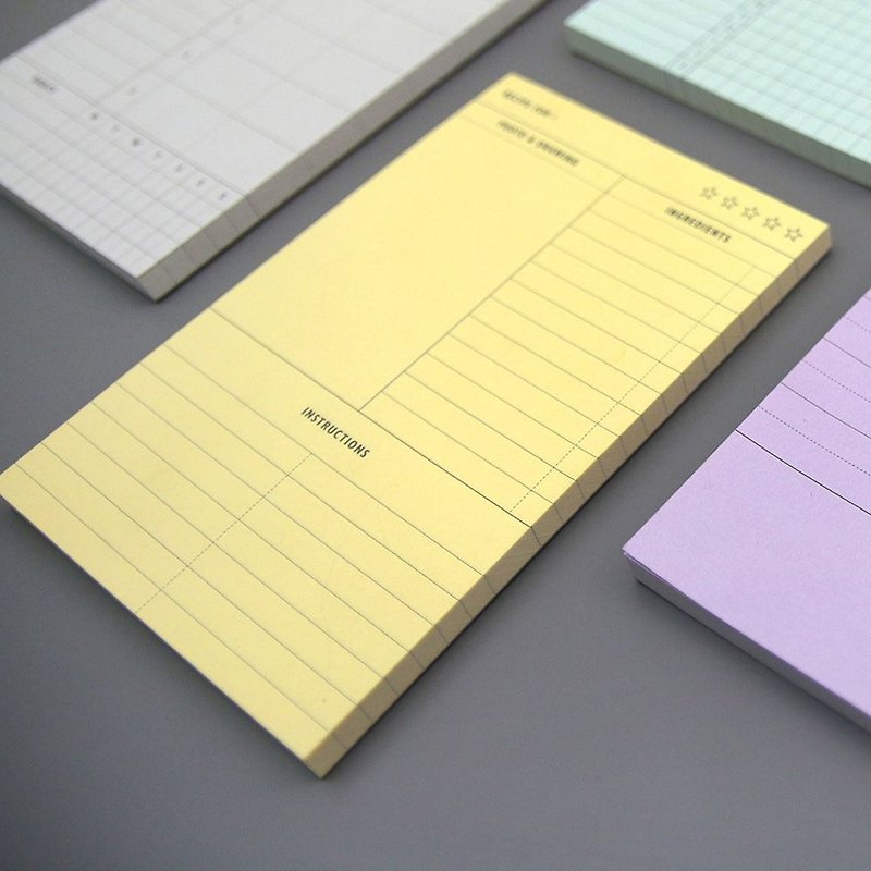 Second Mansion Saturation Plan Feature Notepad -04 Recipe Record - Yellow, PLD61860 - กระดาษโน้ต - กระดาษ สีเหลือง