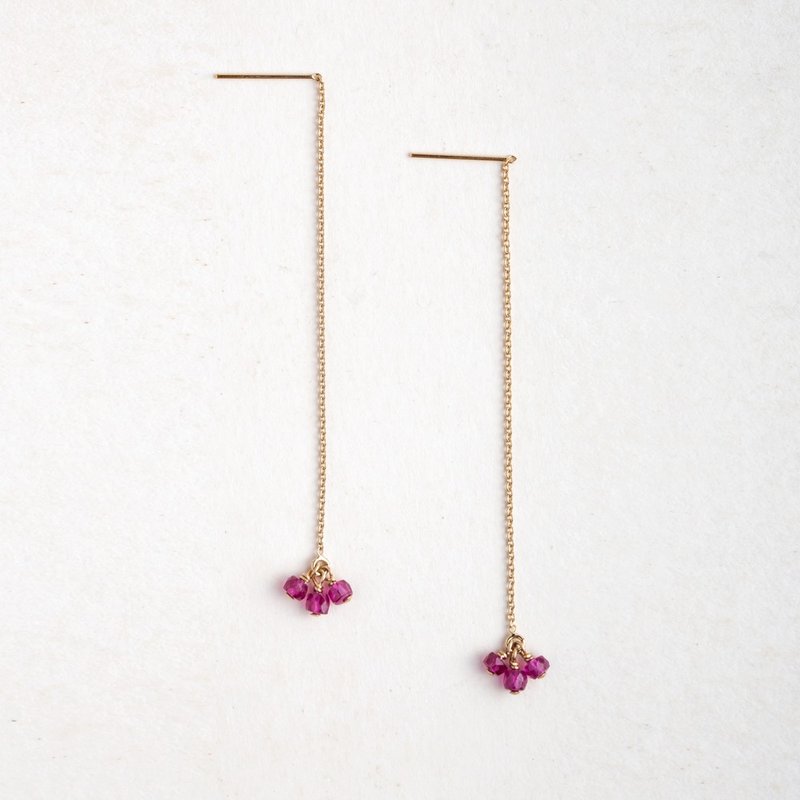 I Want to Love | Ruby Earrings - ต่างหู - เครื่องเพชรพลอย สีแดง