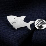 Animal Pin, Shark Lapel Pin, Fish Lapel Pin silver 925, Custom Lapel Pin