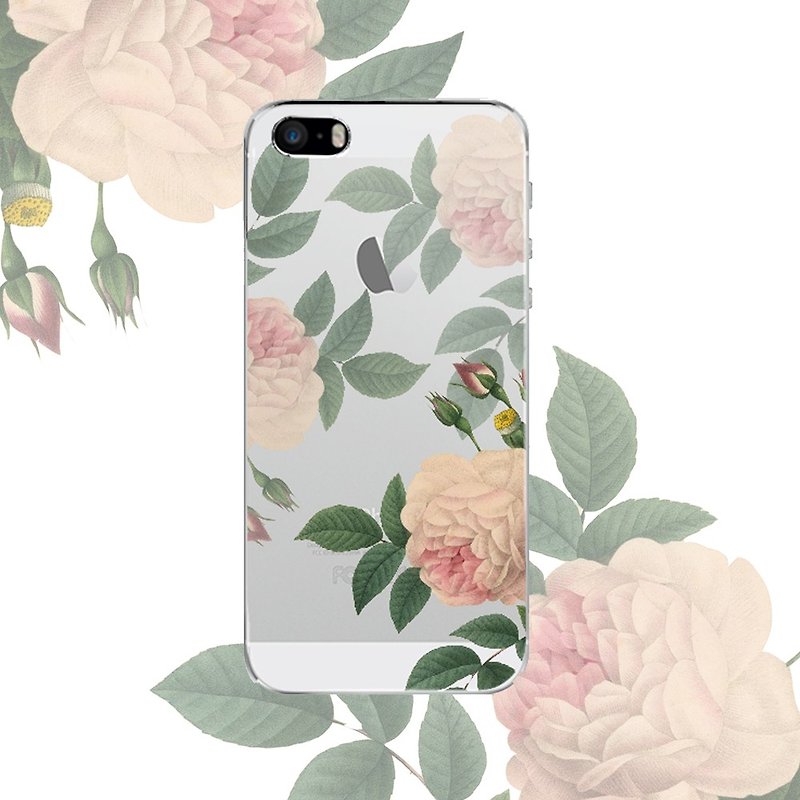 iPhone case hard plastic clear Samsung Galaxy case phone case rose pink flower56 - Phone Cases - Plastic 