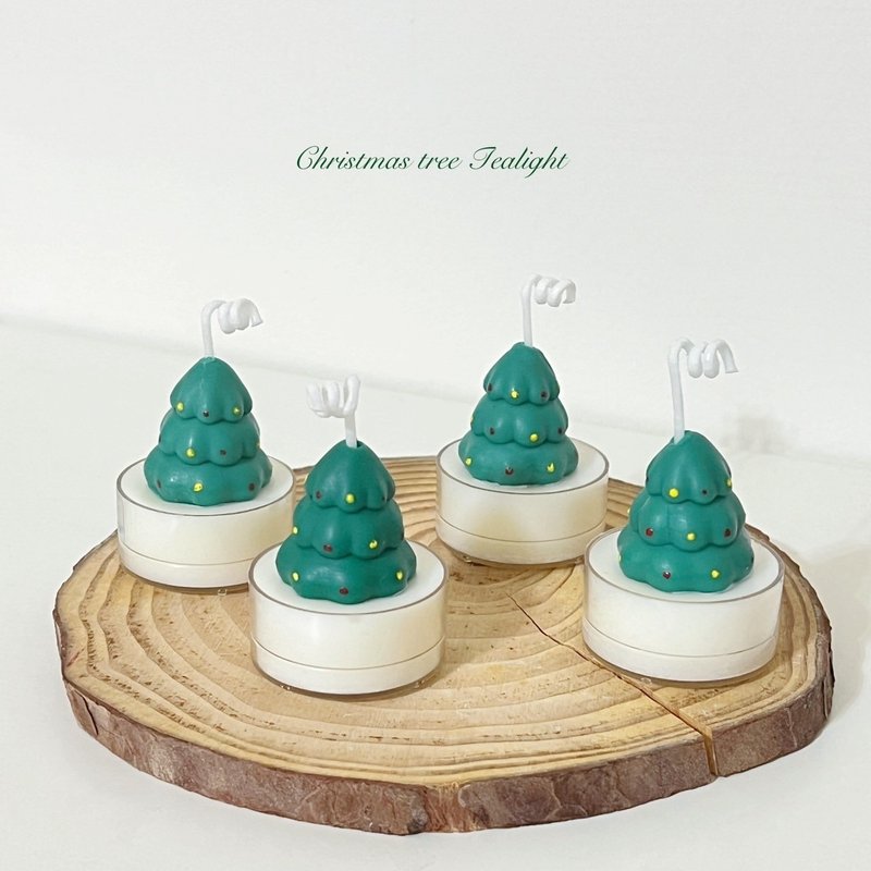 [Miss Luna Miss Luna] Round Christmas tree scented tea Wax 100% natural soy Wax - น้ำหอม - ขี้ผึ้ง สีเขียว