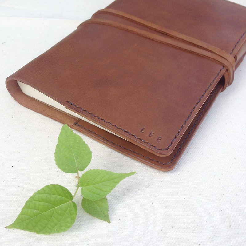 Emmanuelle B6 autumn chestnut Leather Notebook & Journal Cover - สมุดบันทึก/สมุดปฏิทิน - หนังแท้ สีนำ้ตาล