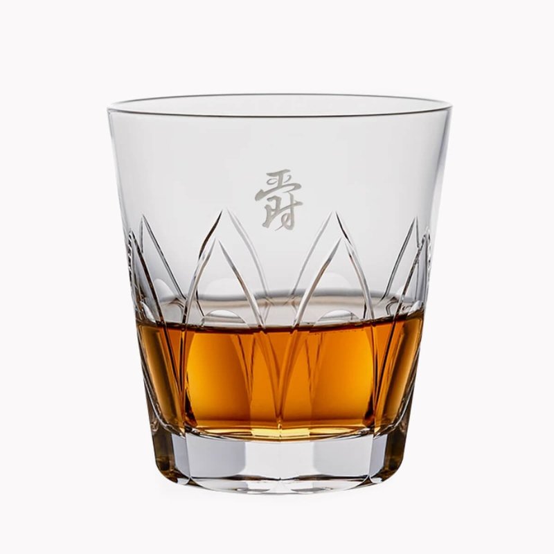 315cc [Japanese Toyo Sasaki] (one calligraphy character) Crystal Athena Whiskey Glass - Bar Glasses & Drinkware - Glass Transparent