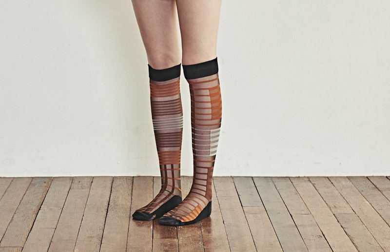 DOT 靴下 パンプキンタータン / organic cotton / dot / black / socks / dot - 襪子 - 棉．麻 橘色