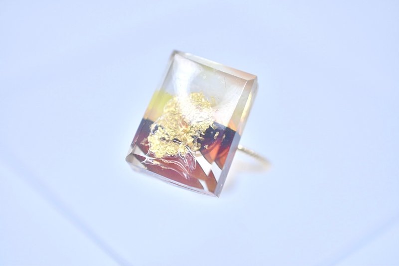 Glass Candy Ring べっこう - 戒指 - 玻璃 金色