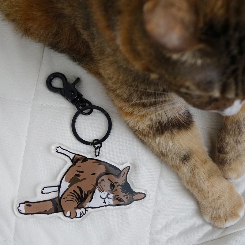 [Fast Shipping] Mi Fat Cat Keychain - Keychains - Acrylic Khaki