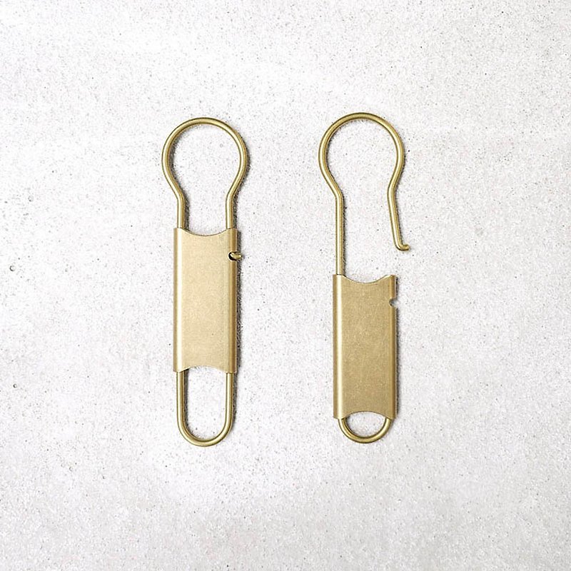 日本製 黃銅長條扁型鑰匙勾環 2 個 - 鑰匙圈/鎖匙扣 - 其他金屬 