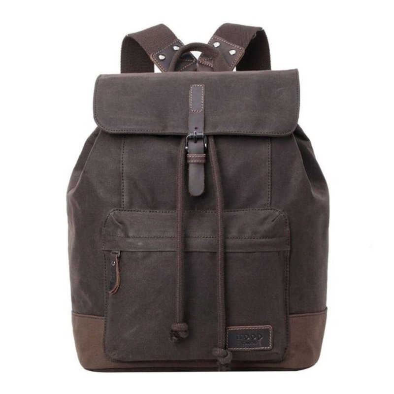 TRP0442 Troop London HERITAGE canvas laptop backpack (2 colors optional) - กระเป๋าเป้สะพายหลัง - วัสดุกันนำ้ 