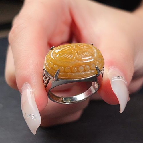 瓔珞珠寶盒 E.L.Jewelry Box 天然新疆和闐玉戒指 925純銀 | 天然和闐玉 | 送禮
