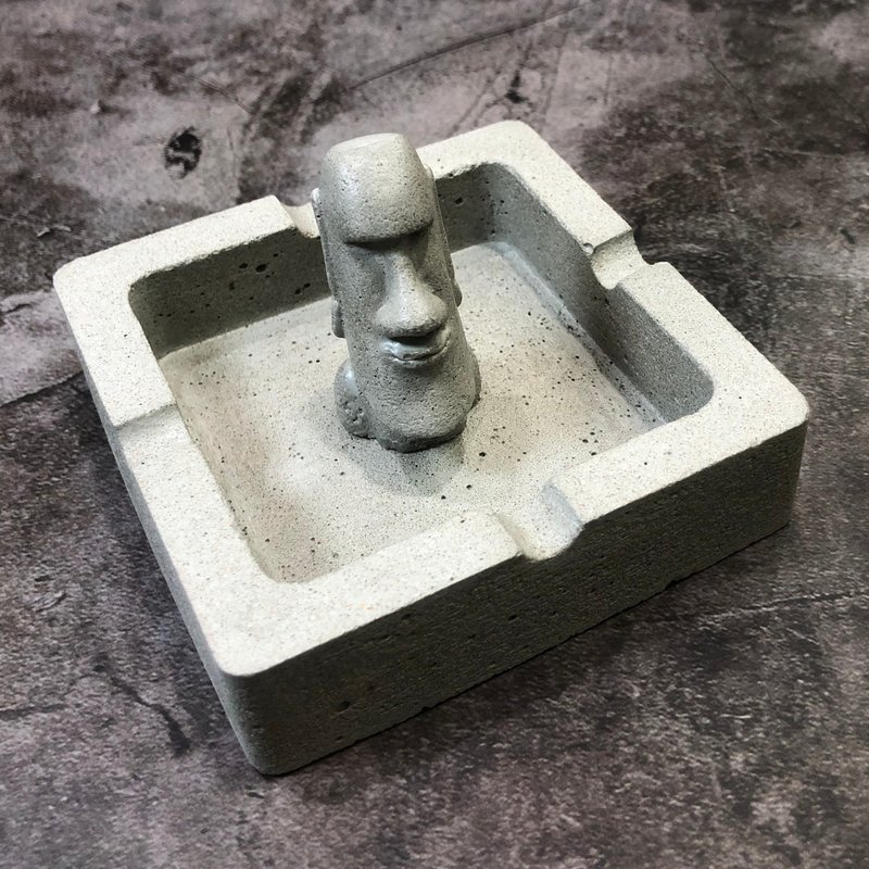 水泥製摩艾造型煙灰缸  交換禮物 - 其他 - 水泥 灰色