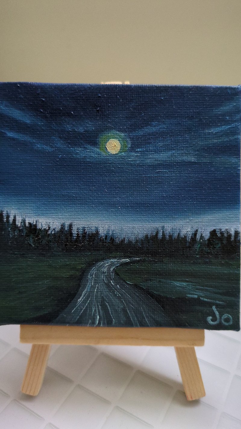 月夜に照らされる長い道 - ポスター・絵 - その他の素材 