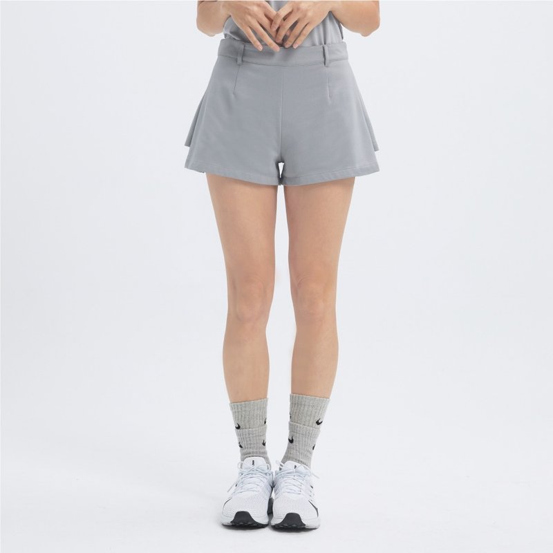 SPORTSWEAR-打褶短褲-灰色 - 女短褲/五分褲 - 聚酯纖維 灰色