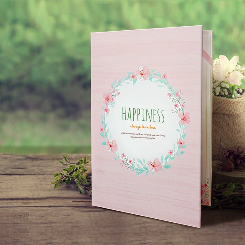 【快速出貨】結婚書約夾(證書夾)-小清新 (粉紅)-另可客製化名字 - 結婚書約 - 紙 粉紅色