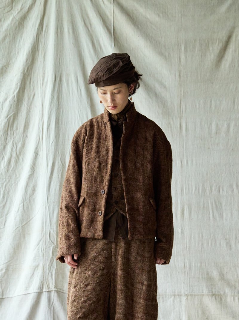 日系復古 羊毛混紡毛外套 休閒上衣 - 女大衣/外套 - 其他材質 