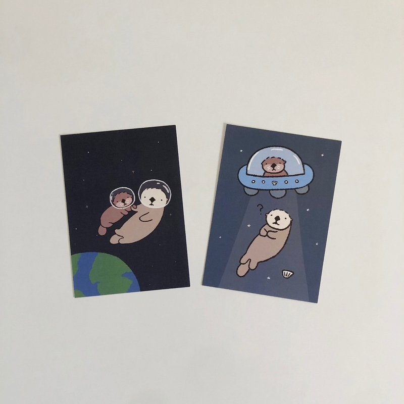 Sea Otter Mibao Space Series Postcards - การ์ด/โปสการ์ด - กระดาษ 