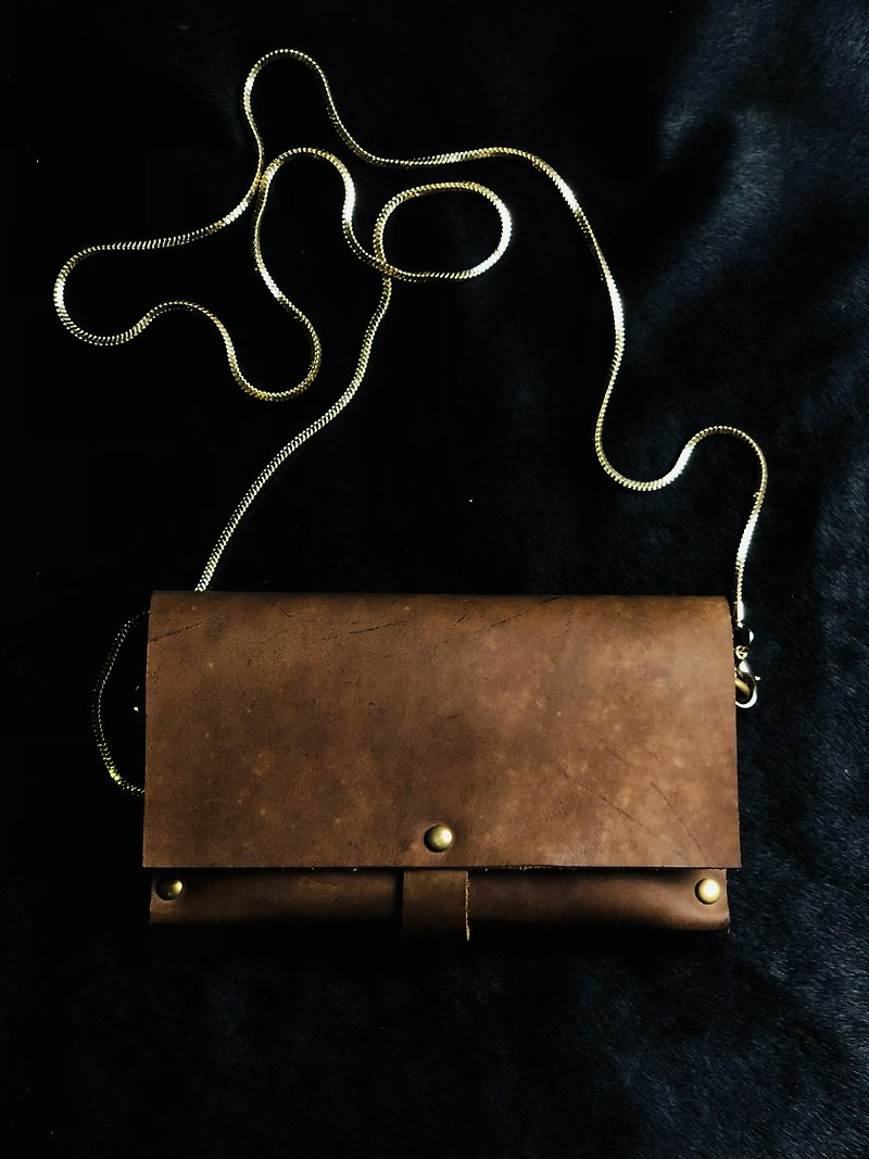 [Item Collection] mini backpack - กระเป๋าเครื่องสำอาง - หนังแท้ สีนำ้ตาล