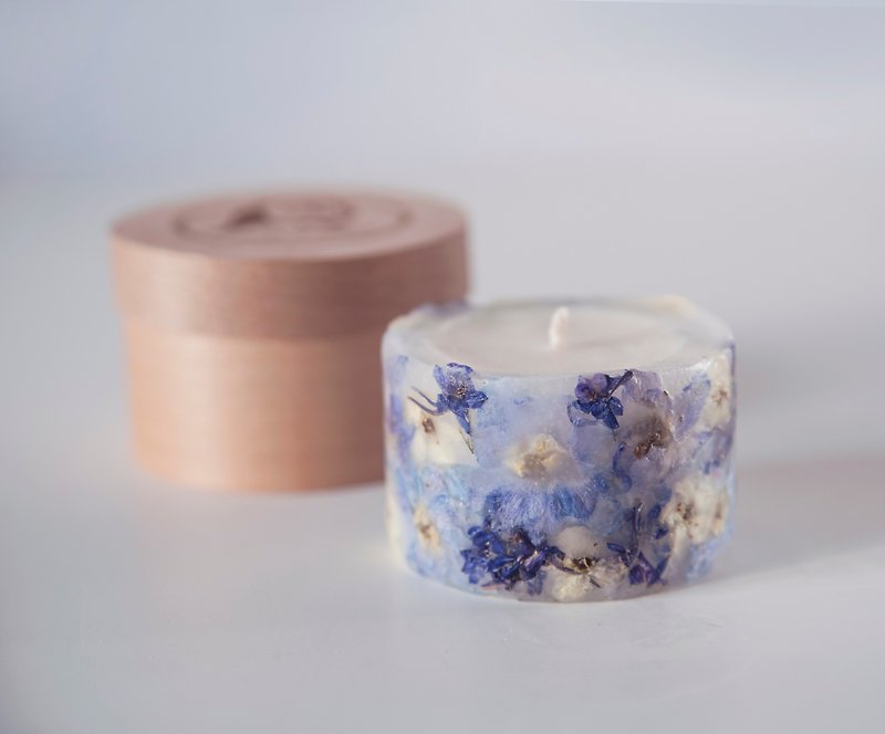 Full Dry Flower Candle | Herb Garden candle | scented candle | small - 香氛蠟燭/燭台 - 蠟 藍色