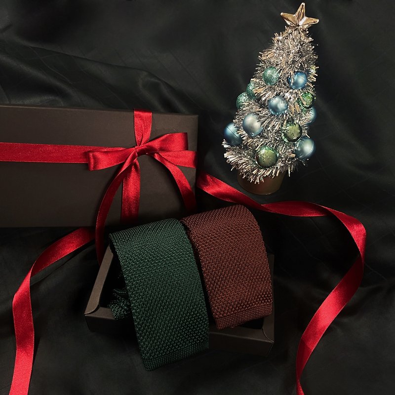 Limited gift box discount!! Retro knitted tie gift box (seven combinations) - เนคไท/ที่หนีบเนคไท - ไฟเบอร์อื่นๆ หลากหลายสี