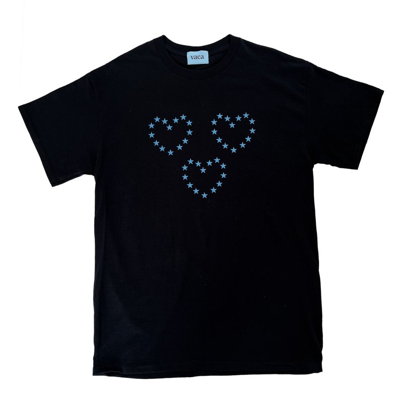 HEART T_SHIRT (BLACK) - 女 T 恤 - 棉．麻 黑色