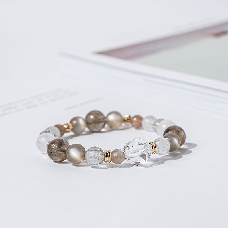 Raw Mineral Wishing Crystal Bracelet Series－M8 - Bracelets - Crystal Khaki