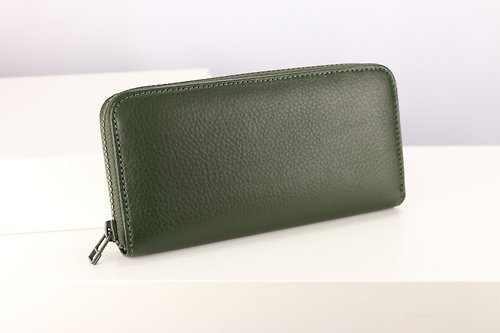 SIMPLEST Z012 Zipper Wallet - Forest Green - Genuine leather