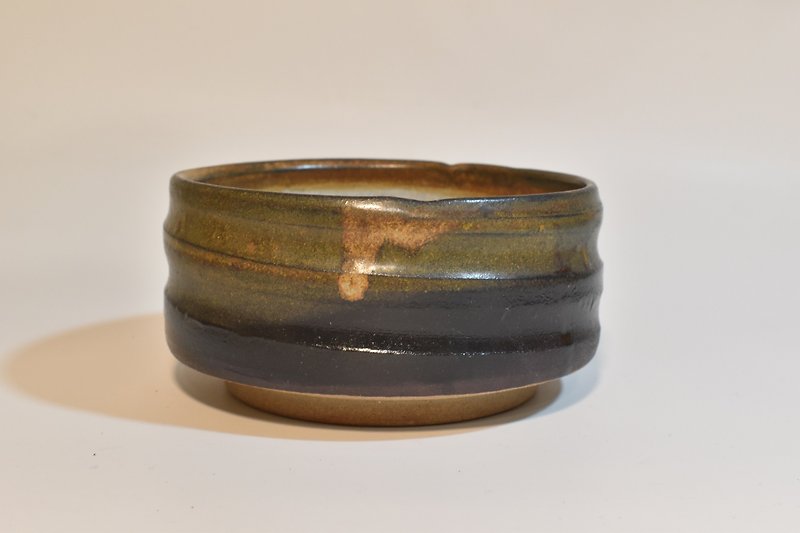 Wabi-sabi rust color gradient tea bowl and water cube - ถ้วย - ดินเผา หลากหลายสี