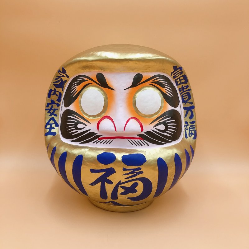 [Blessings and wishes] Bodhidharma Tumbler だるまGolden 30cm Decoration Gifts and Wish DIY - Items for Display - Paper Gold