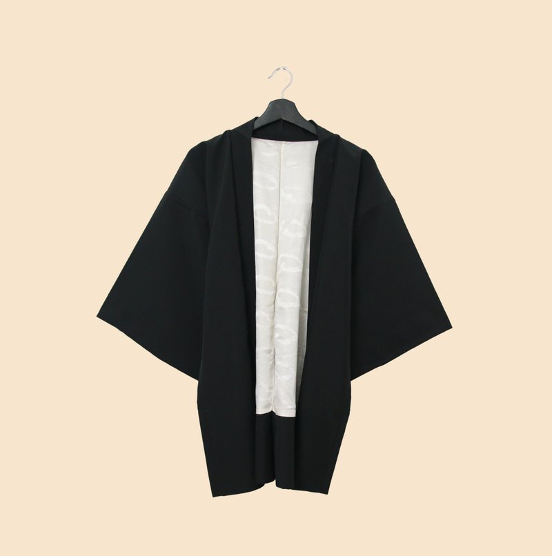 Back to Green-日本帶回羽織 刺繡 菱形網格花 /vintage kimono - 女大衣/外套 - 絲．絹 