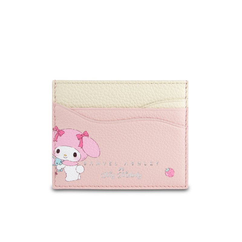 【CROSSOVER】Samuel Ashley x My Melody Leather Card Holder - Baby Pink - ที่เก็บนามบัตร - หนังแท้ สึชมพู