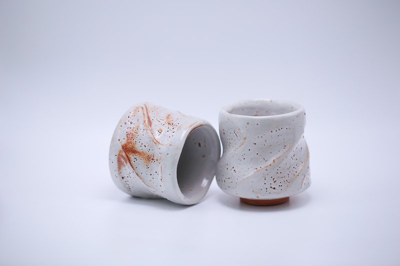 風洞志野釉杯組 - 茶壺/茶杯/茶具 - 陶 白色