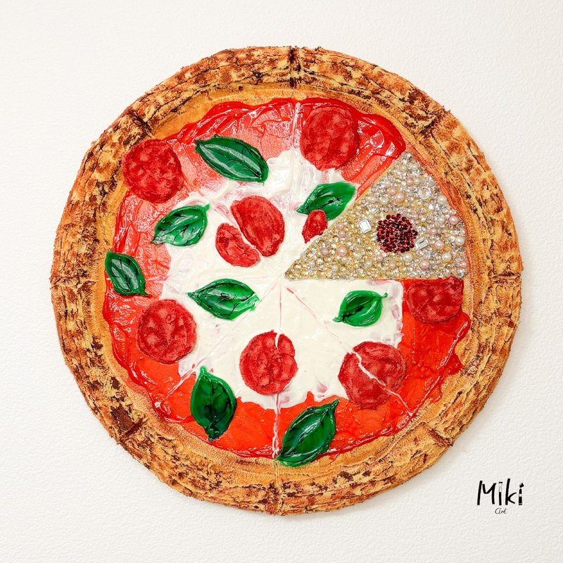 Original Art, Painting, Acrylic Painting, Pizza, 30cm, Texture Art - โปสเตอร์ - วัสดุอื่นๆ หลากหลายสี