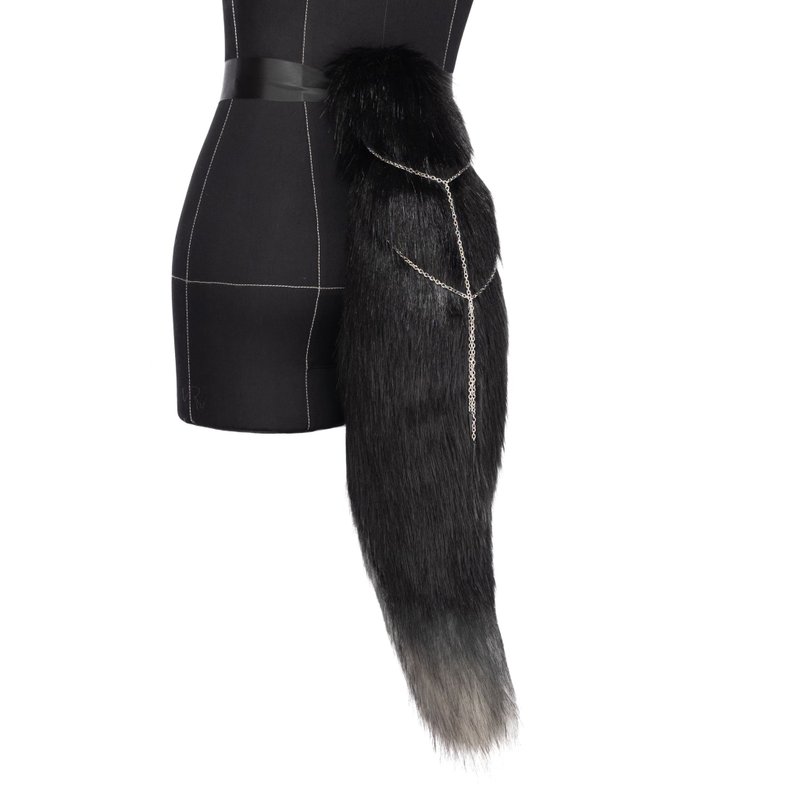 Wolf Tail Faux Fur Tail - Other - Other Man-Made Fibers Black