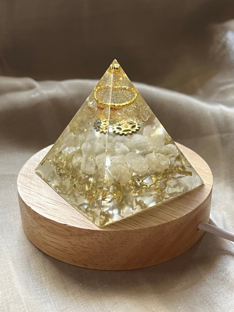訂製【奧剛能量塔-迎向新氣象的你】黃水晶/檸檬黃水晶-奧根金字 - 燈具/燈飾 - 樹脂 