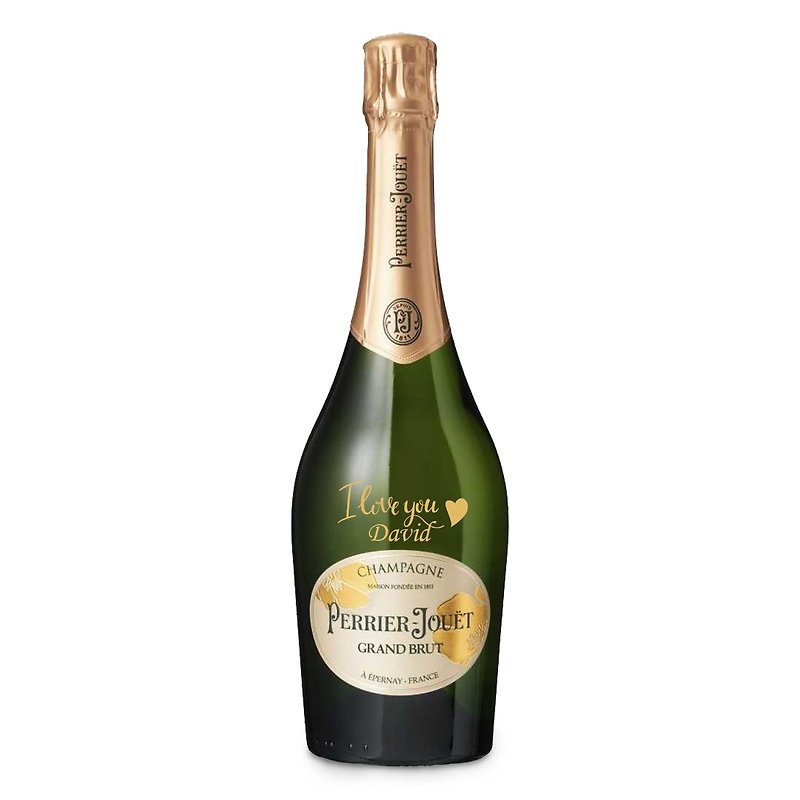 Customized Perrier Jouet | 2024 Valentine's Day themed text engraving gift - Wine, Beer & Spirits - Glass 