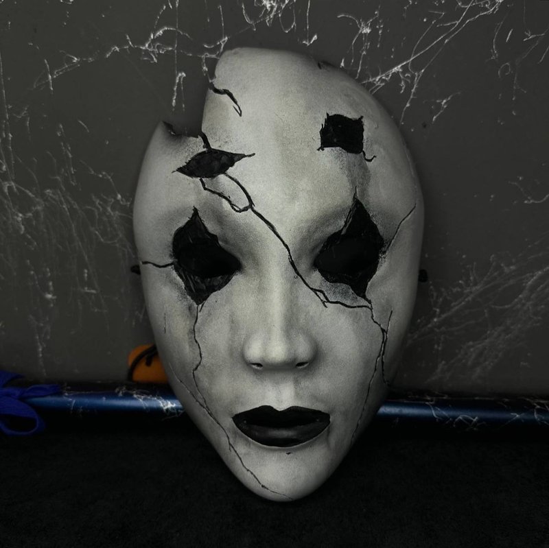 Black Myth Wukong Mask, Daoist Mi Dao Ren Mask, Mi Taoist Mask, Halloween Mask - 口罩/口罩收納套 - 樹脂 灰色