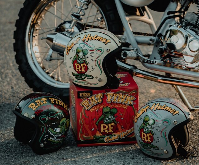 Gallop X Rat Fink Rat Fink 連名限定ヘルメット オリーブグリーン - ショップ Gallop Kustom Kulture  ヘルメット - Pinkoi