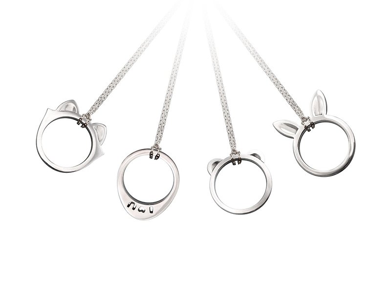 S Lee-925 Series Silver handmade Ping - Ping Series ring / chain 16 inch Silver pendant +925 - Necklaces - Other Metals 