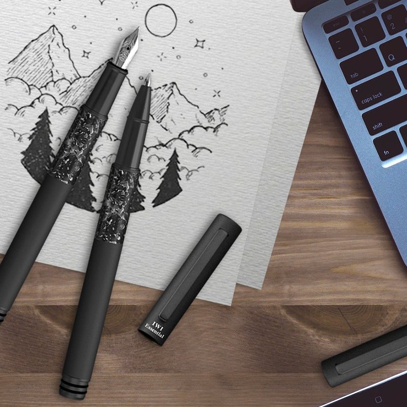 [Customized Gift] IWI Essential Basic Forest Night Special Edition-Fountain Pen #Free Engraving - Fountain Pens - Other Metals Black